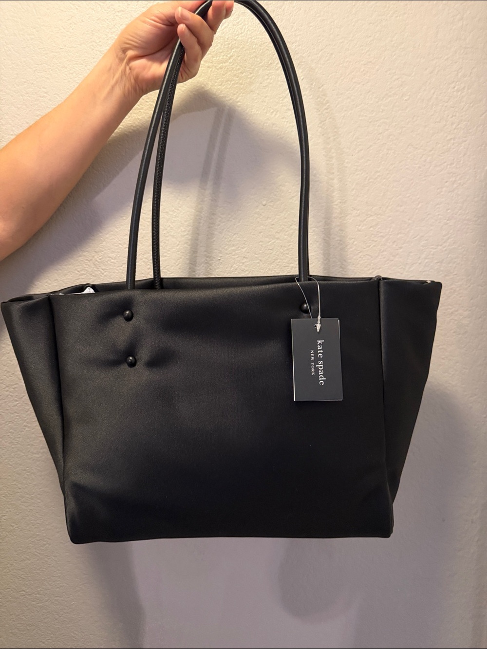 kate spade Black Tote with White Cat and Pink Bow - Picture 2 of 4